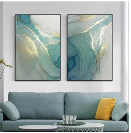 Modern Abstract Liquid Fluid Art - Canvas Wall Picture for Living Room Decor - Pacisia