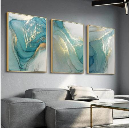 Modern Abstract Liquid Fluid Art - Canvas Wall Picture for Living Room Decor - Pacisia