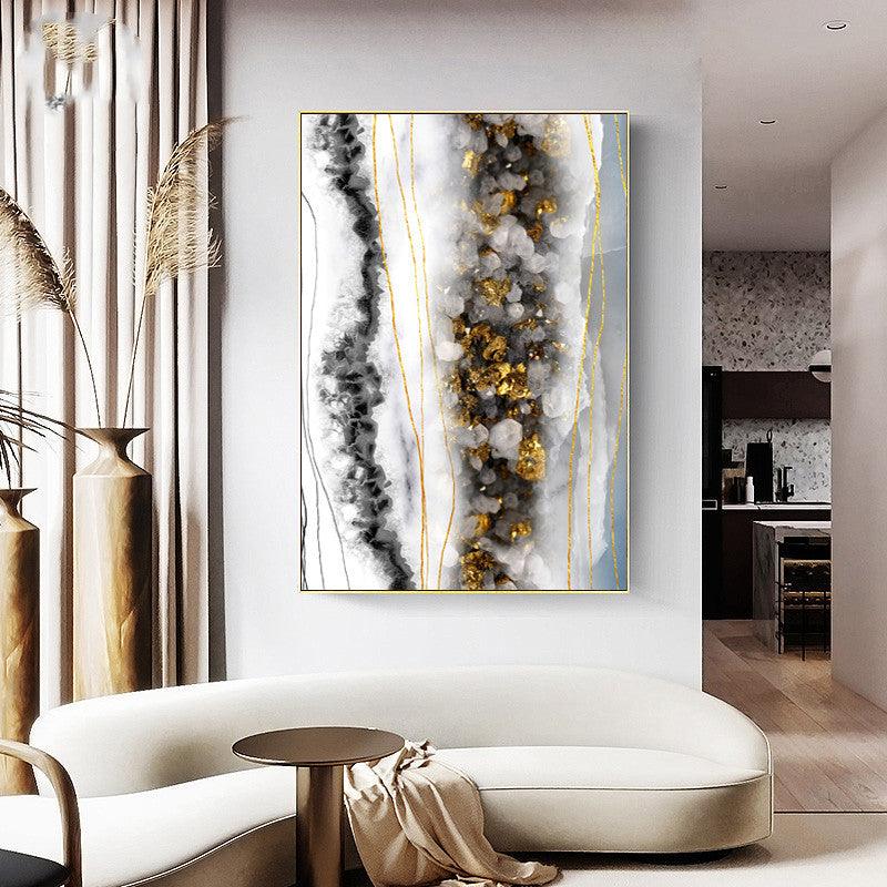 Modern Abstract Marble Crystal Lines Canvas Painting - Living Room Wall Art Decor - Pacisia