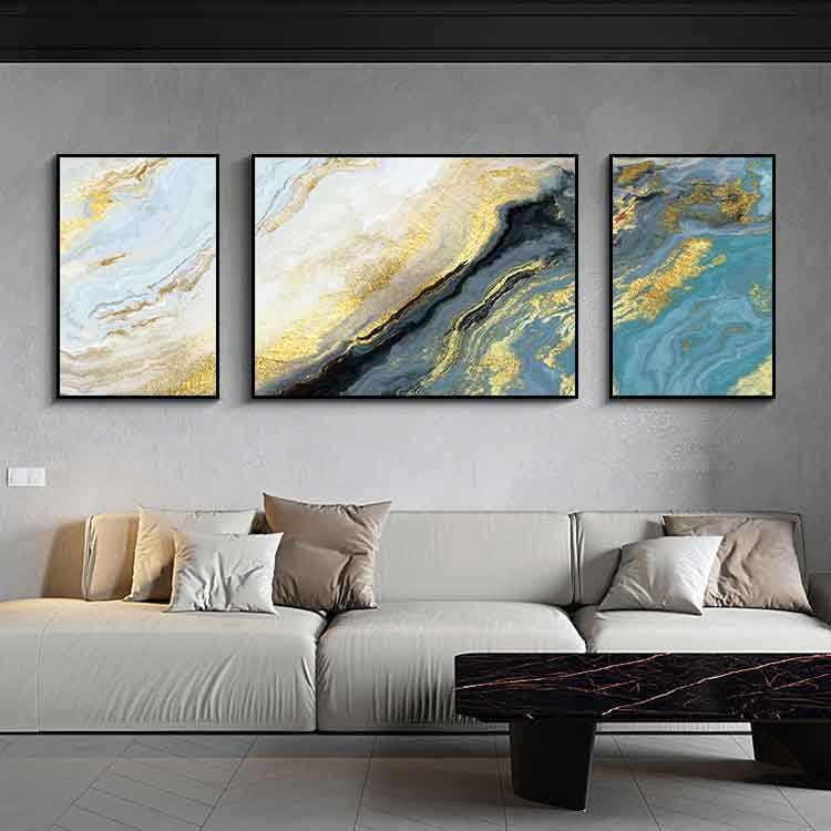 Modern Abstract Triptych Canvas Art - Living Room Decoration - Pacisia