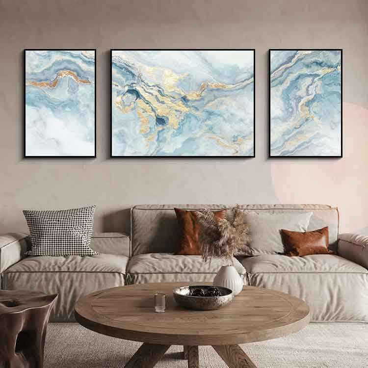 Modern Abstract Triptych Canvas Art - Living Room Decoration - Pacisia