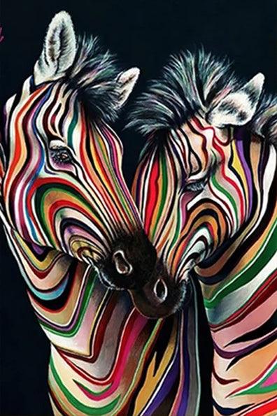 Modern Abstract Zebra Canvas Painting - Vibrant Wall Art Poster - Pacisia
