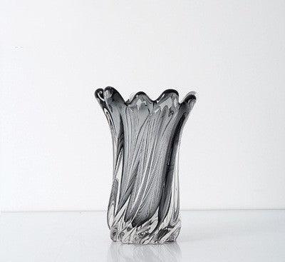 Modern American Living Room Petal Mouth Glass Vase Grey - Pacisia