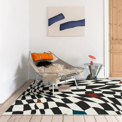 Modern And Minimalist Living Room Carpet With Light Luxury Checkerboard Pattern - Pacisia