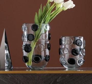 Modern And Simple Hand-made Black And White Light Luxury Glass Vase - Pacisia