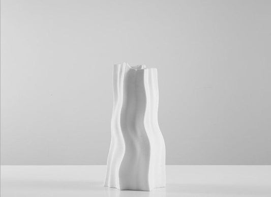 Modern And Simple White Resin Flower Arrangement Vase Home Living Room Decoration Decoration Hotel Model Room Dried Flower Flower - Pacisia