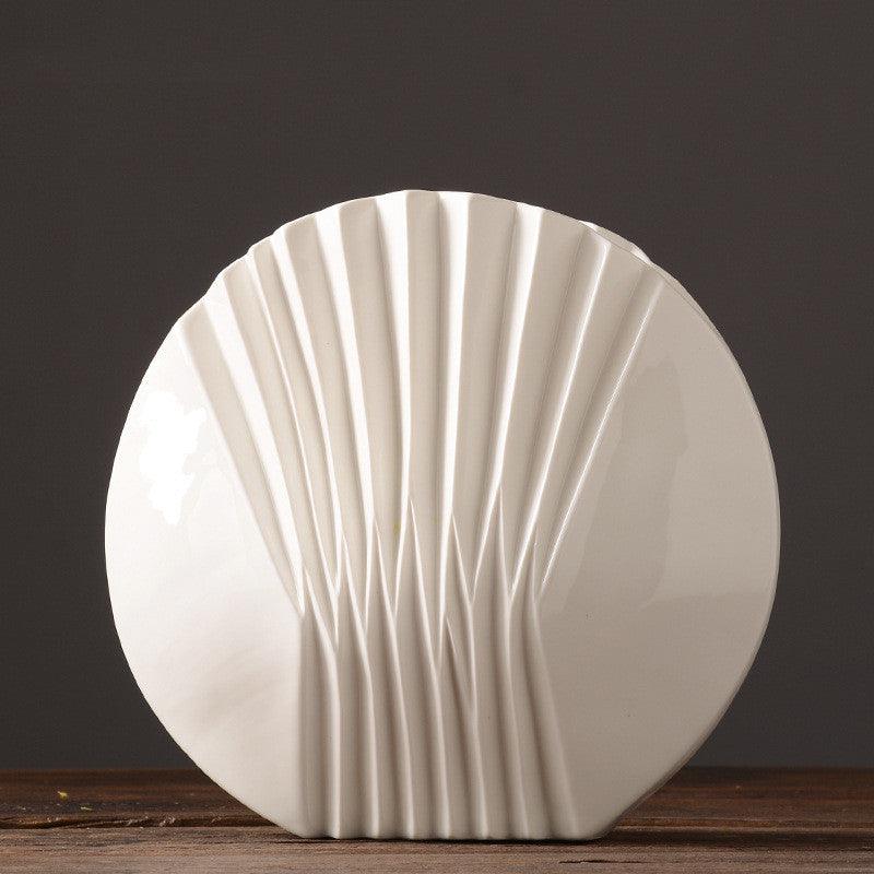 Modern And Simple White Shell Ceramic Vase Decoration - Pacisia
