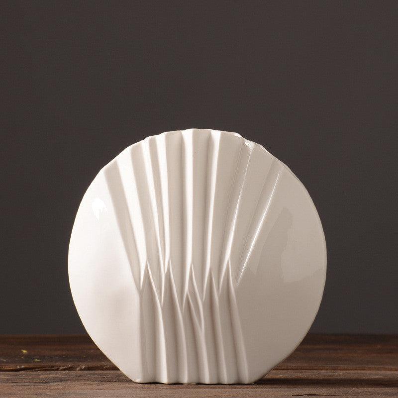 Modern And Simple White Shell Ceramic Vase Decoration - Pacisia