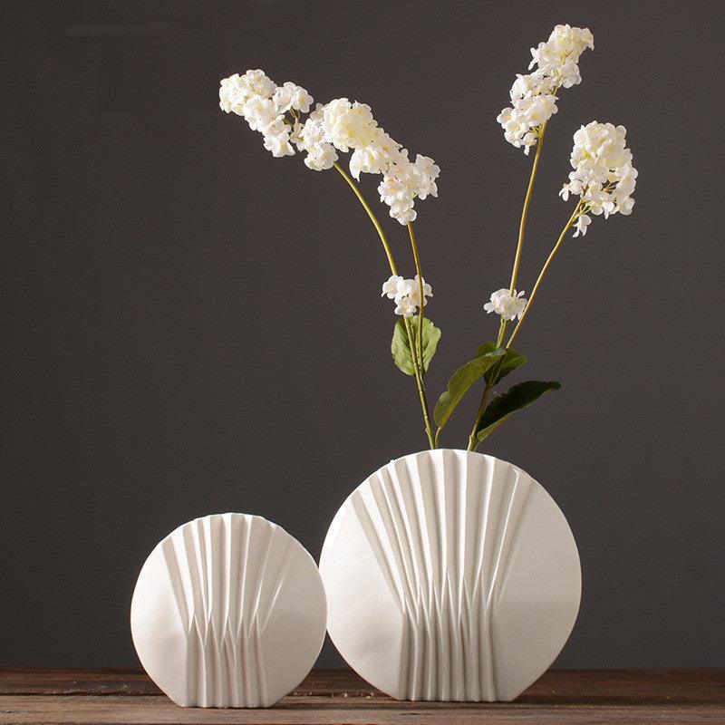 Modern And Simple White Shell Ceramic Vase Decoration - Pacisia