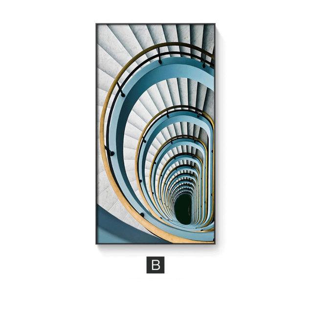 Modern Architectural Canvas Wall Art - Bright and Minimalist Decorative Poster - Pacisia