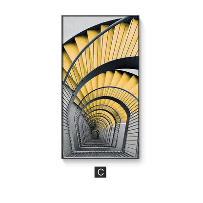 Modern Architectural Canvas Wall Art - Bright and Minimalist Decorative Poster - Pacisia