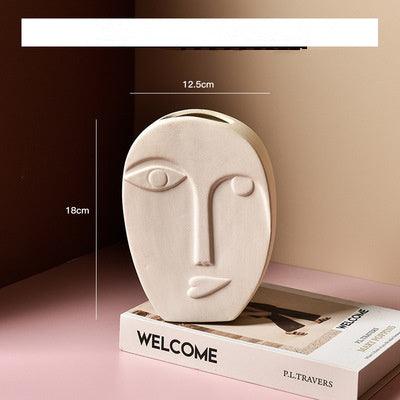 Modern Ceramic Face Portrait Plant Flower Vase - Pacisia