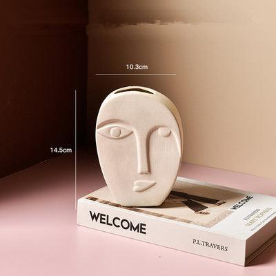 Modern Ceramic Face Portrait Plant Flower Vase - Pacisia