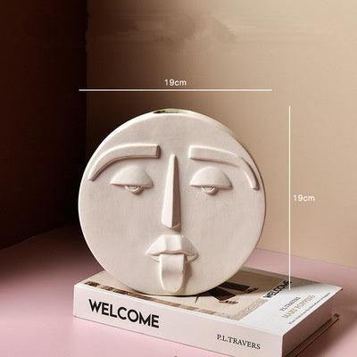 Modern Ceramic Face Portrait Plant Flower Vase - Pacisia