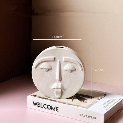 Modern Ceramic Face Portrait Plant Flower Vase - Pacisia
