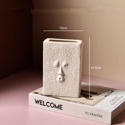 Modern Ceramic Face Portrait Plant Flower Vase - Pacisia