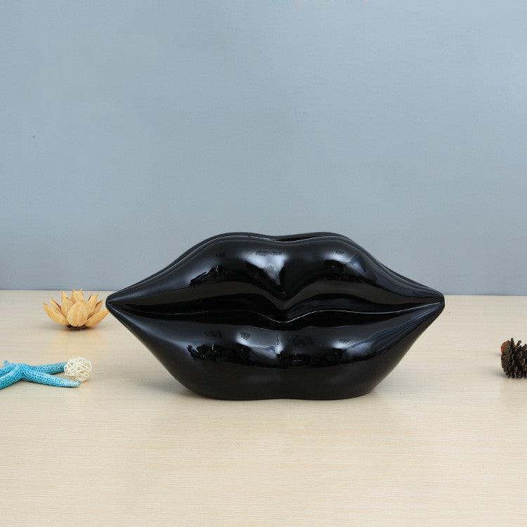Modern Creative Red Lip Resin Vase Porch Crafts - Pacisia