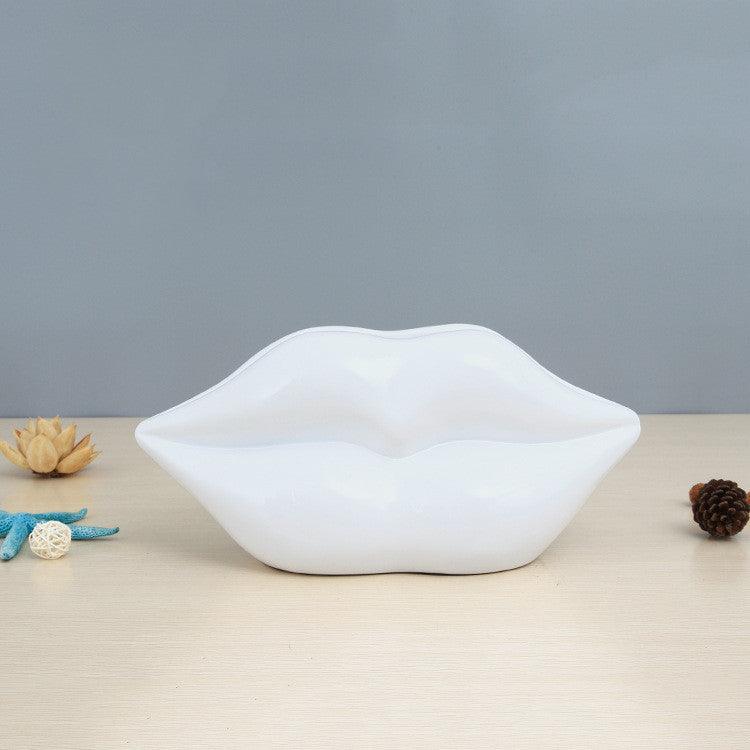 Modern Creative Red Lip Resin Vase Porch Crafts - Pacisia
