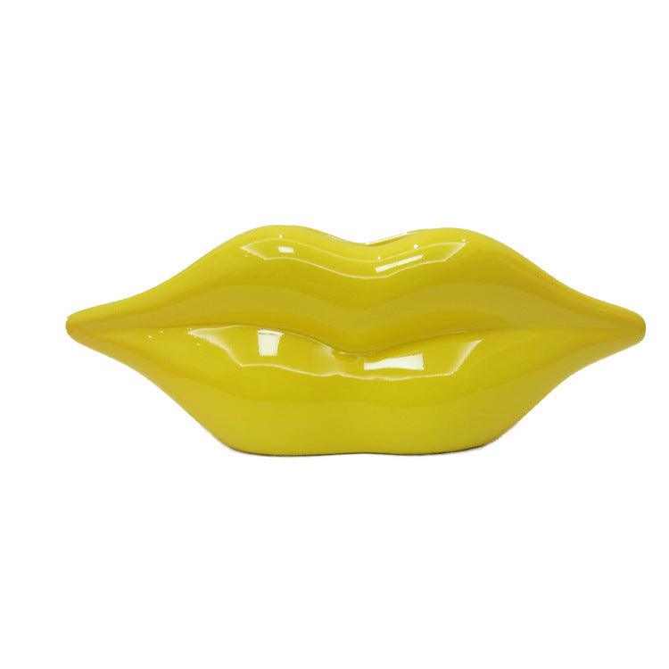 Modern Creative Red Lip Resin Vase Porch Crafts - Pacisia