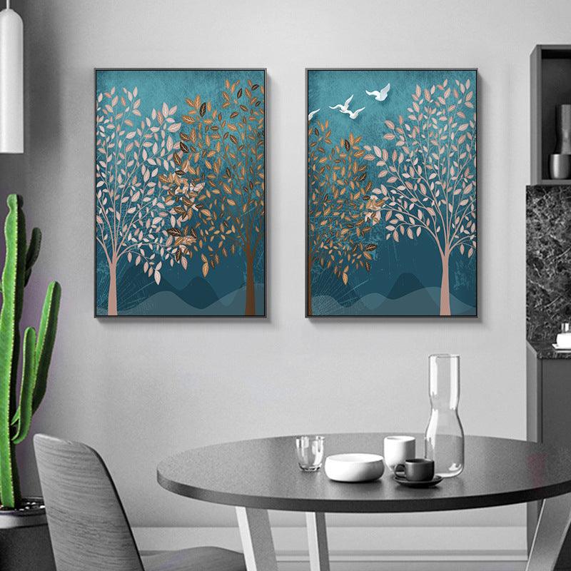 Modern Forest Landscape Living Room Wall Painting - Canvas Art Three-Piece Set - Pacisia