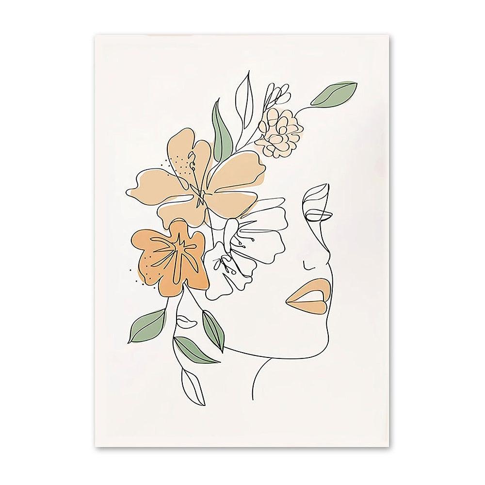 Modern Framed and Frameless Decorative Canvas Wall Art - Minimalist Floral Designs - Pacisia