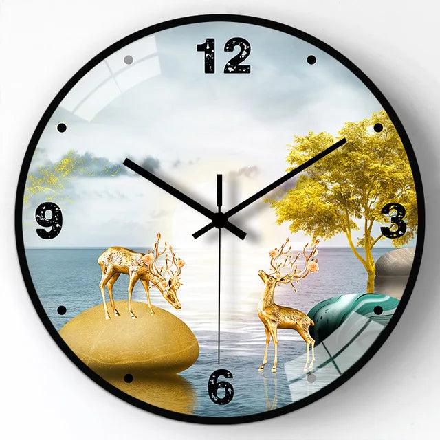 Modern Simple Punctuality Quartz Wall Clock Light Shadow Geometric Design Silent Movement Living Room Bedroom Decor Pendant - Pacisia