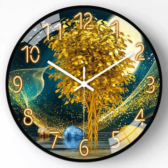 Modern Simple Punctuality Quartz Wall Clock Light Shadow Geometric Design Silent Movement Living Room Bedroom Decor Pendant - Pacisia