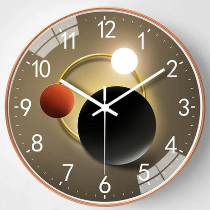 Modern Simple Punctuality Quartz Wall Clock Light Shadow Geometric Design Silent Movement Living Room Bedroom Decor Pendant - Pacisia