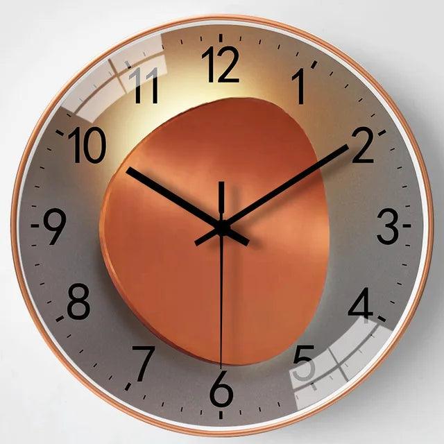 Modern Simple Punctuality Quartz Wall Clock Light Shadow Geometric Design Silent Movement Living Room Bedroom Decor Pendant - Pacisia