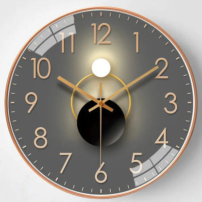 Modern Simple Punctuality Quartz Wall Clock Light Shadow Geometric Design Silent Movement Living Room Bedroom Decor Pendant - Pacisia