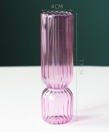 Modern Glass Bubble Vase Art Colored Transparent Small Bottle Decorative Flower Pot - Pacisia