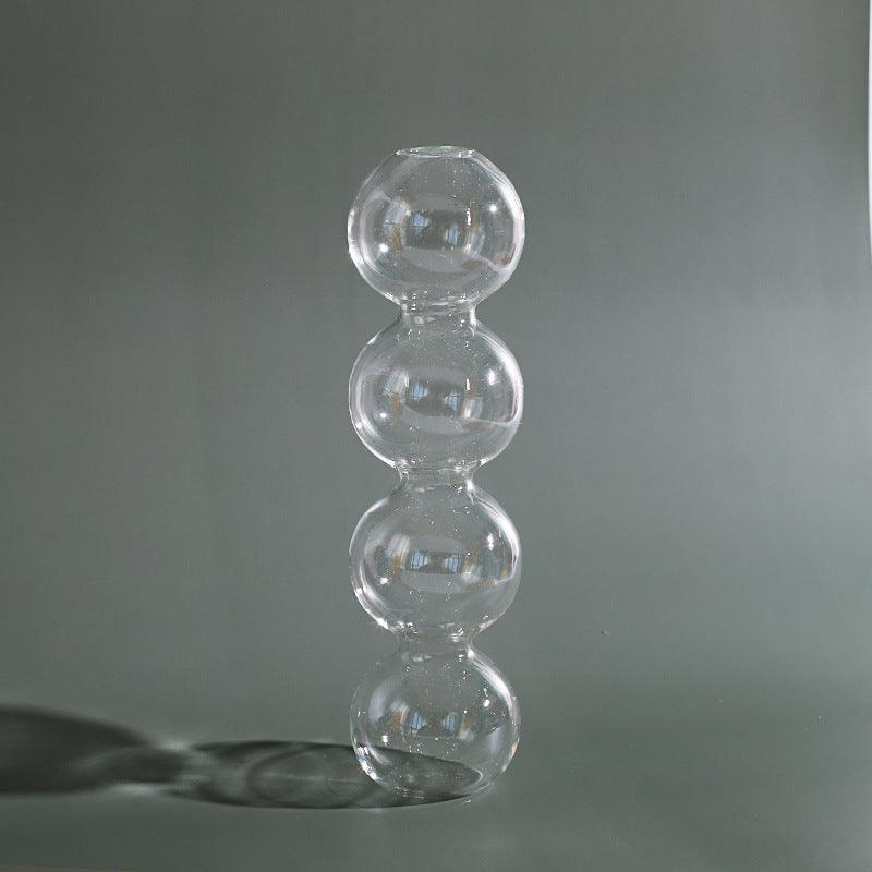 Modern Glass Vase Bubble Vase Art Colored Transparent Small Bottle Decorative Flower Pot - Pacisia