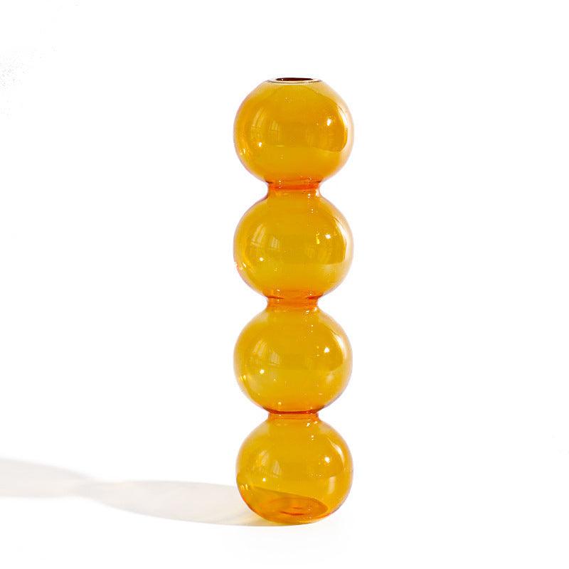 Modern Glass Vase Bubble Vase Art Colored Transparent Small Bottle Decorative Flower Pot - Pacisia