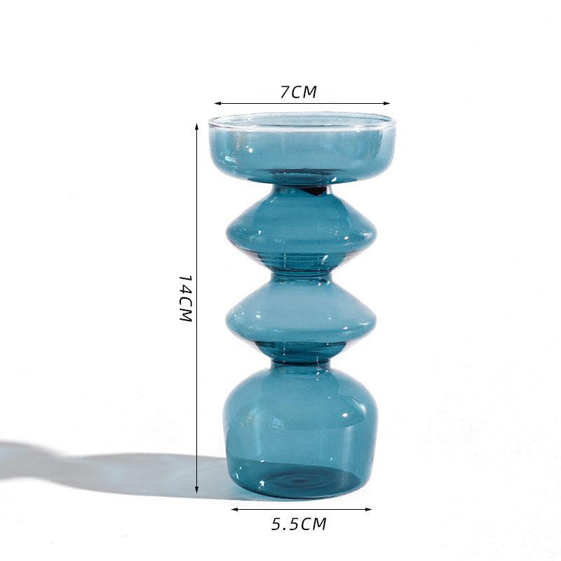 Modern Glass Vase Bubble Vase Art Colored Transparent Small Bottle Decorative Flower Pot - Pacisia
