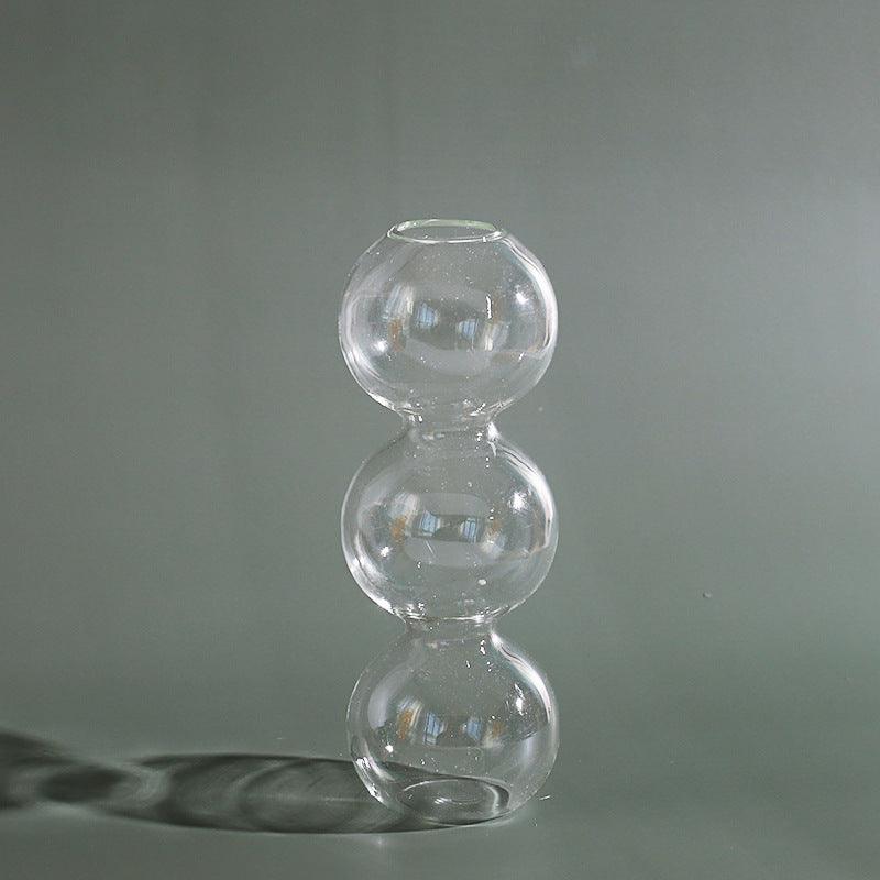 Modern Glass Vase Bubble Vase Art Colored Transparent Small Bottle Decorative Flower Pot - Pacisia