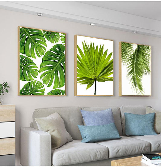 Modern Green Plant Wall Art - Home Decor Canvas Painting - Pacisia