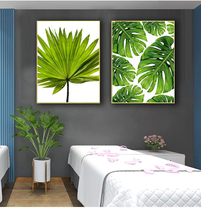 Modern Green Plant Wall Art - Home Decor Canvas Painting - Pacisia