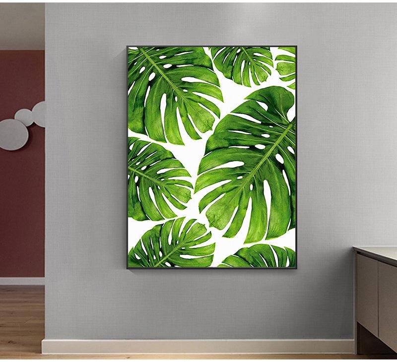 Modern Green Plant Wall Art - Home Decor Canvas Painting - Pacisia