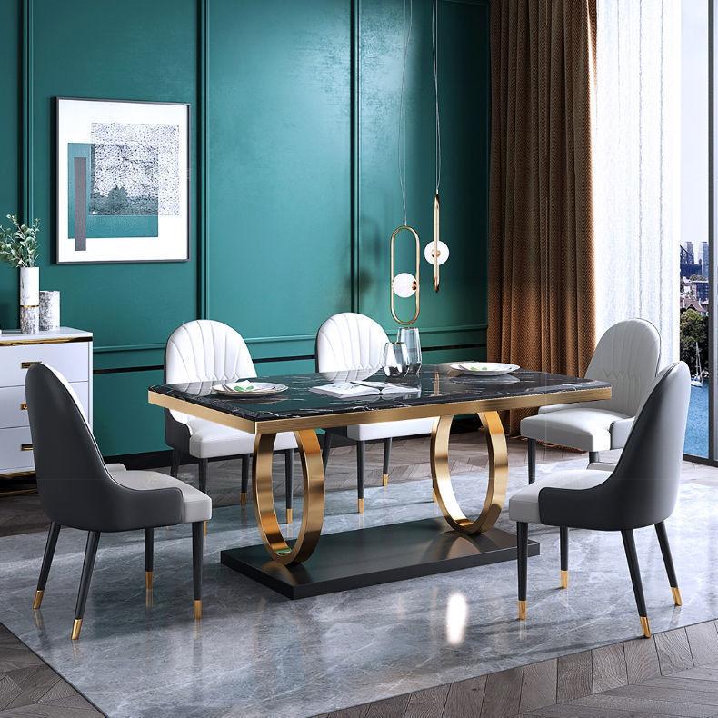 Modern Household Simple Slate Dining Table And Chair Combination - Pacisia