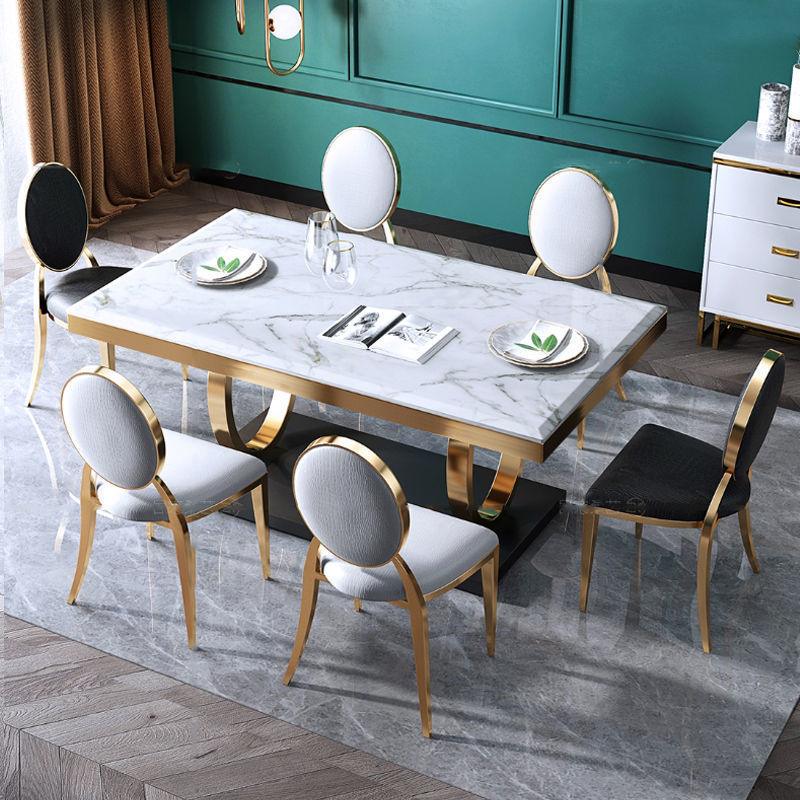 Modern Household Simple Slate Dining Table And Chair Combination - Pacisia