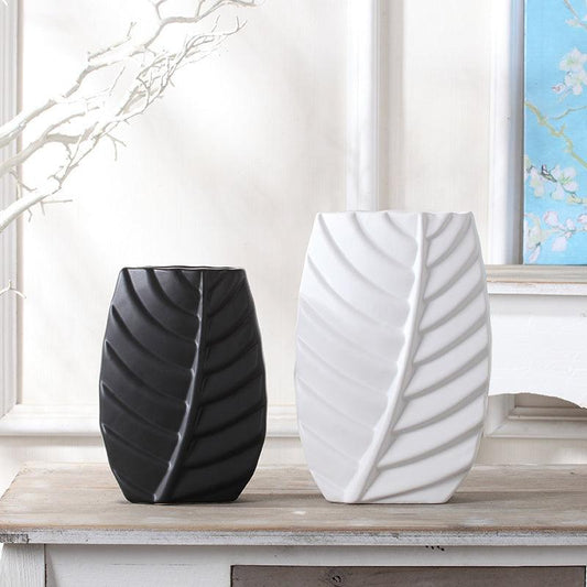 Modern Leaves Shape TV Cabinet Nordic Table Decorations Home Decor Luxury Ceramic Vase - Pacisia
