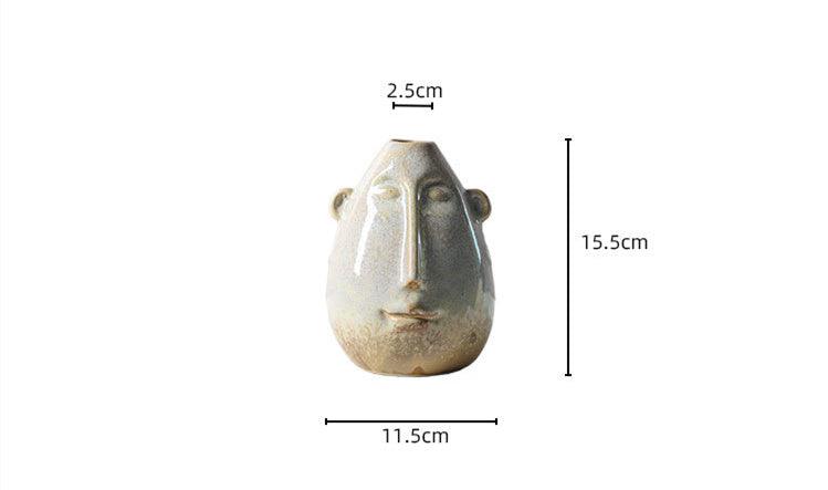 Modern Light Luxury Ceramic Vase Ornaments Retro Face - Pacisia