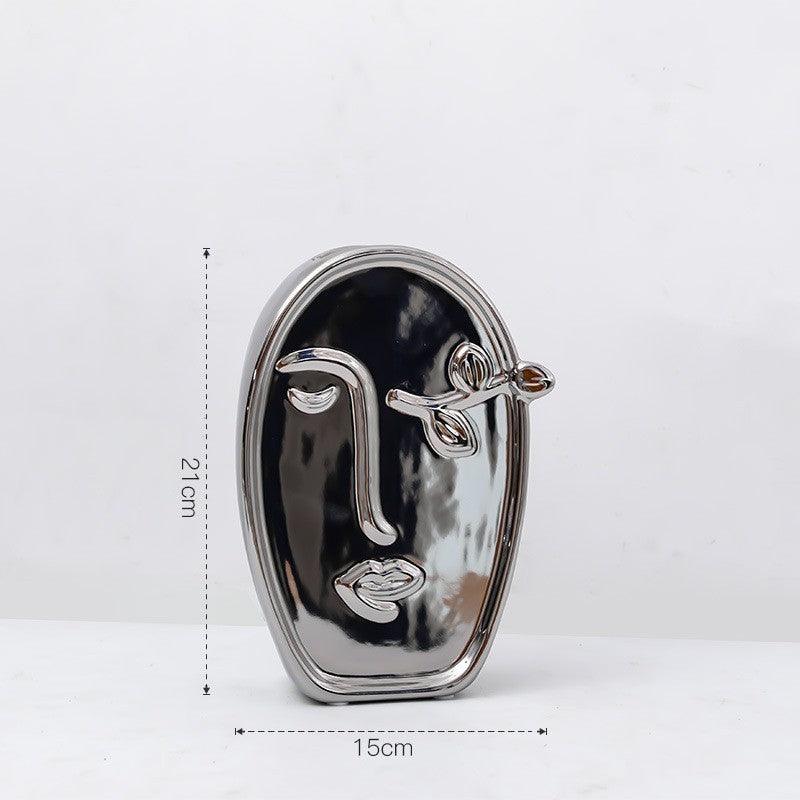 Modern Light Luxury Irregular Silver Plated Ceramic Vase - Pacisia