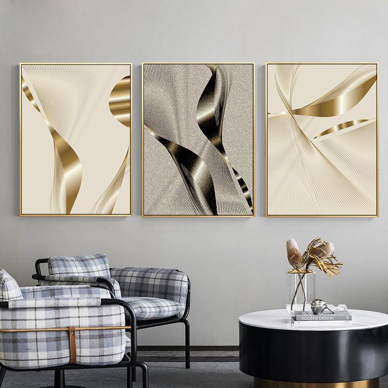 Modern Minimalist Abstract Canvas Art - Three-Piece Framed Wall Decor - Pacisia