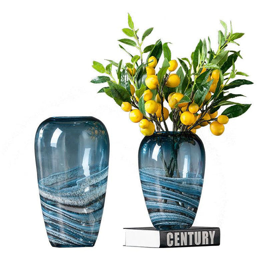 Modern Minimalist Blue Glass Vase Living Room TV Cabinet - Pacisia