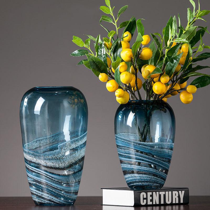 Modern Minimalist Blue Glass Vase Living Room TV Cabinet - Pacisia
