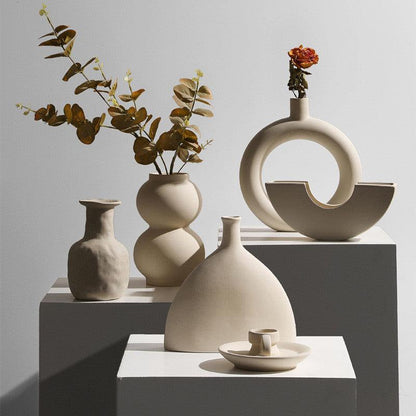 Modern Minimalist Ceramic Vase Flower Ornaments - Pacisia