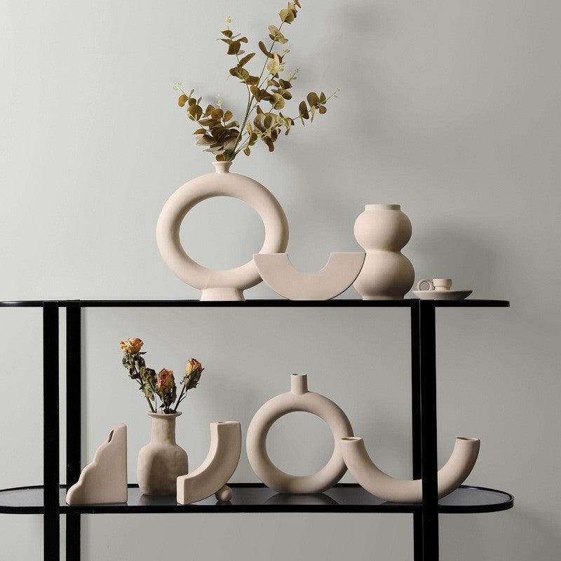 Modern Minimalist Ceramic Vase Flower Ornaments - Pacisia