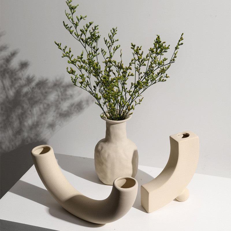 Modern Minimalist Ceramic Vase Flower Ornaments - Pacisia