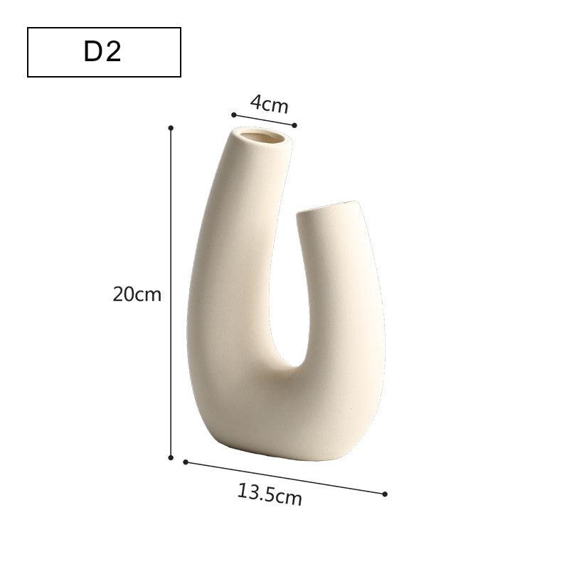 Modern Minimalist Ceramic Vase Flower Ornaments - Pacisia